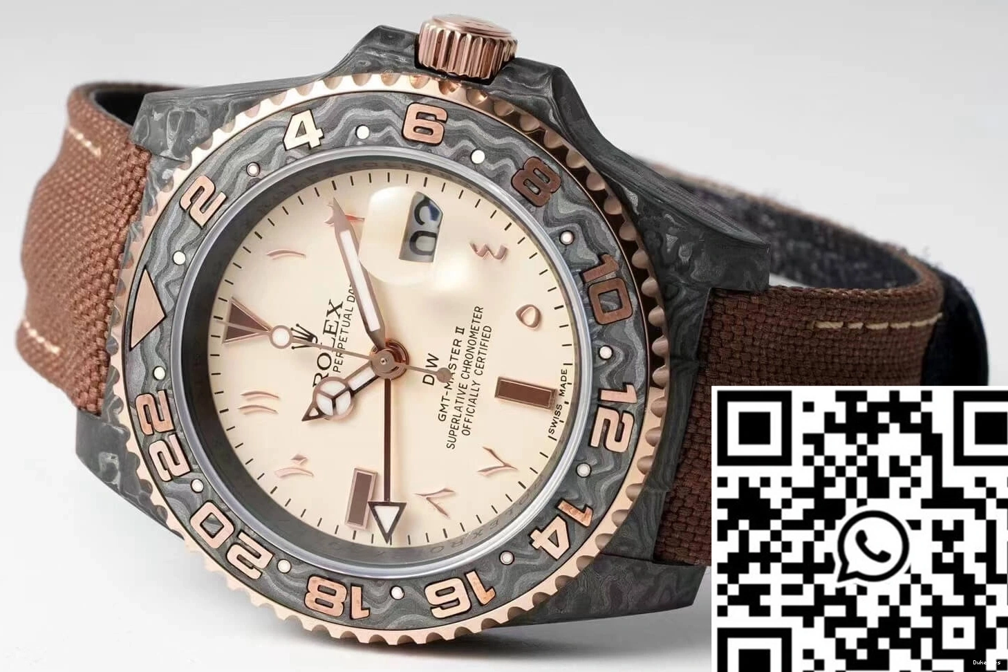 II Fiber Rolex Brown GMT-MASTER Fabric Carbon Strap Diw 0816